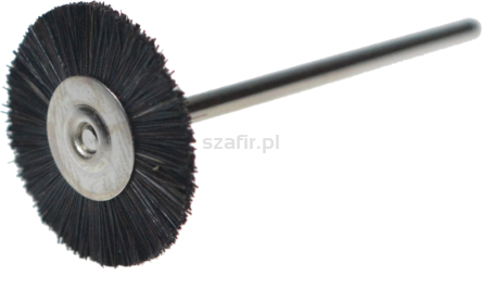 Szczoteczka do prostnicy 21 mm z trzpieniem, czarna, twarda